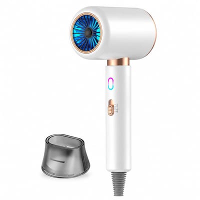 Snelle haardroger - 2400 W - ionenfunctie en warme en koude lucht - 3 snelheden met blaasmond - 540 g verpakt