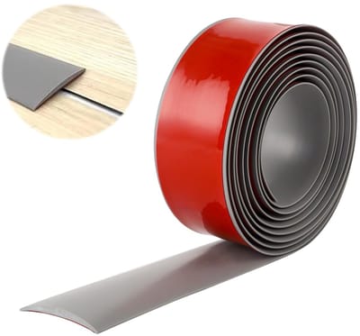 Zelfklevend Overgangsprofiel voor Vloeren, 3 m x 5 cm, Grijze Vinyl Dekstroken, Drempel voor Naadloze Overgangen, Vloerafwerking en Decoratie