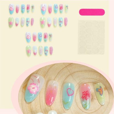 30 pièces/Paquet Été Plage Coquillage Pointe Art pour Ongles 3D Étoile de Mer Fleur Papillon, Décorations Ongles Forme Cœur & Amande, Convient pour Fournitures d'Ongles Quotidiennes