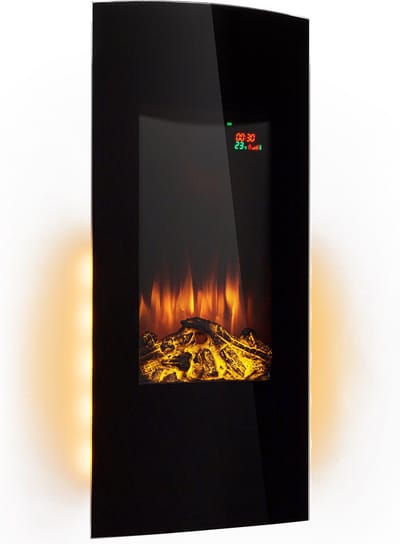 Klarstein elektrische haard, elektrische kachels voor woonkamers en binnenruimtes, elektrische haard met LED-vlammen, wandhaard, ventilatorkachel met timer, instelbare thermostaat, 2000 W kachel