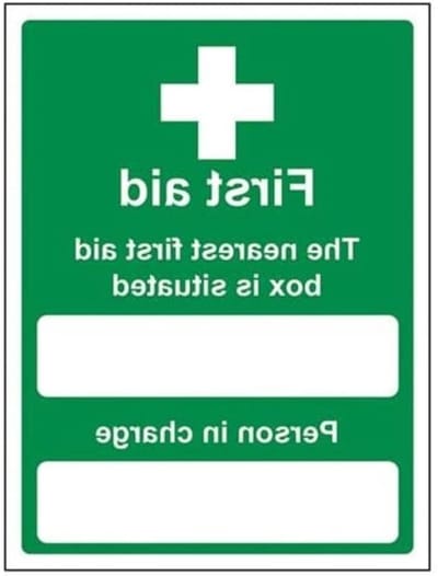 Eerste Hulp Bord - Veiligheidsbord EHBO - Noodsituaties Aangeven - Conform EN ISO 7010 - 150 x 200 mm - Groen