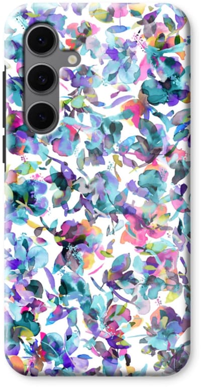 Case Company® - Hoesje geschikt voor Samsung Galaxy S24 FE hoesje - Hibiscus Flowers - Tough Case - Maximale Bescherming alle Kanten en Schermrand