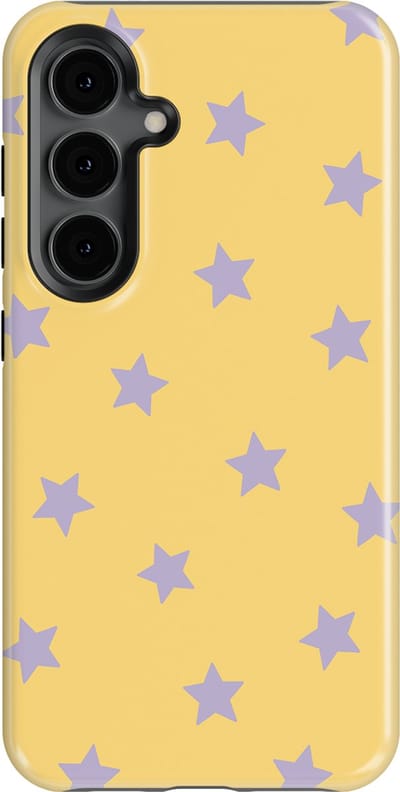 DripCase Hoesje Samsung Galaxy S24 | Sterren Design | Magnetisch Opladen | 2-in-1 Ontwerp | Stars Backcover Sunny Lilac