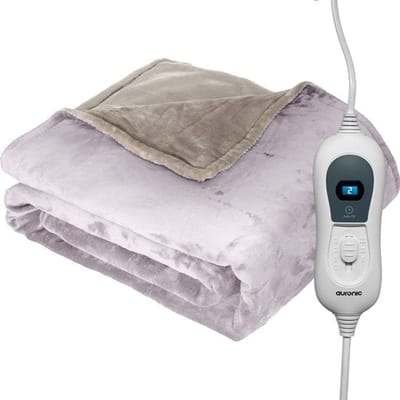 Auronic Elektrische Deken - 160 x 120 cm - 1 Persoons Warmtedeken - 3 Warmtestanden met Timer - Verwarmingsdeken - Roze