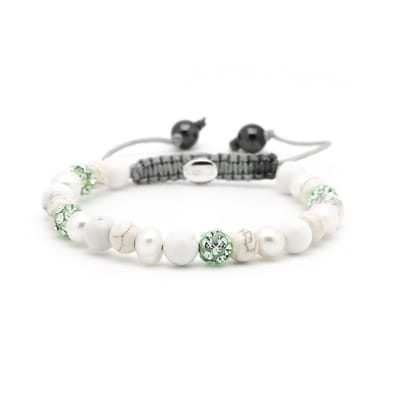 Karma Armband Spiral Bright Leaf Green Crystal