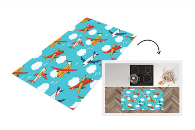 Keukenloper - Loper keuken - Patronen - Vliegtuig - Wolk - Lucht - 120x60 cm - Keukenloper vinyl