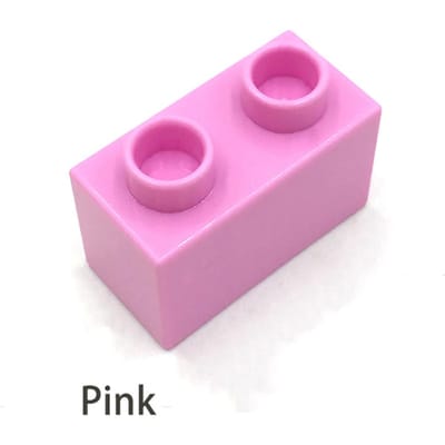 Grote Afmeting ZELF BOUWEN Bouwstenen Dikke Figuren Stenen 1x2 Stippen 24 STuks Educatief Creatief Speelgoed ideaal voor Kinderen Werkt Met s roze