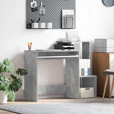 vidaXL - Bureau - Beton - Grijs - 106 - x - 41 - x - 88.5 - cm - Bewerkt - hout
