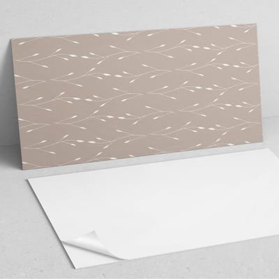 Coloray Wandpanelen Zelfklevend - Delicaat plantenpatroon PVC Wandpaneel - 100 cm x 50 cm - Beige Wandbekleding Zelfklevend - 1 stuk - Bloemen en planten Wandpanelen Zelfklevend - Wandbord Keuken - Wandpaneel Badkamer