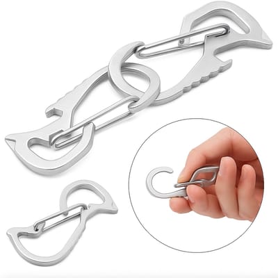 Musketonhaak Flesopener I Karabijnhaak I Musketonhaak I Carabiner I Met Schroevendraaier I RVS I Zilver