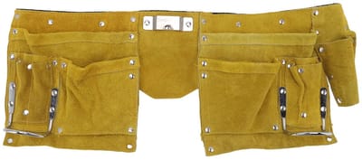Dailygoods - Duurzaam Lederen Gereedschapsriemschort met Meerdere Zakken