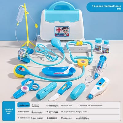 Kinderen Medische Rolspel Speelgoed Set Verpleegkundige Gereedschap Arts Speel Trolley Doos Set Meisje Doe-alsof Spuit Stethoscoop Speelgoed Cadeaus Ideaal Voor Kinderen blauw