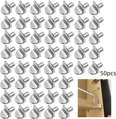 50 stuks - Vaste plankdragers - Plaatdragers van legering - Plaatdragers voor meubelkasten - Beugelplankdragers - Plankbeugels - Zilver - Wandplankbeugels - Geschikt voor meubels, kasten en inloopkasten
