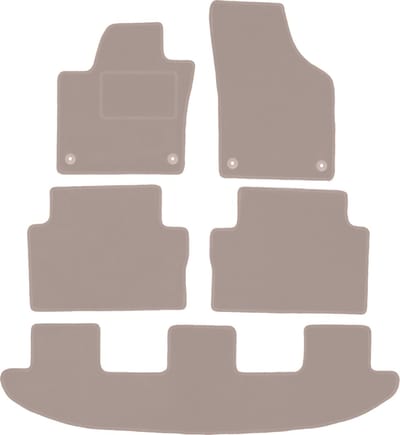 Beige veloursmatten voor: Seat Alhambra II minivan (2010-)