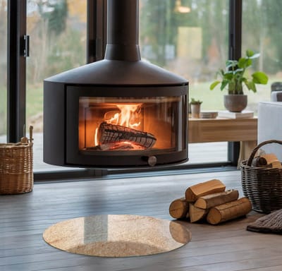 Coloray Vloerplaat Houtkachel - Vloerplaat Openhaard - 50 cm x 50 cm - Houtkachel Accessoires - Beige Vloerplaat Kachel - Plaat Kachel - Plaat voor Onder Houtkachel - Open Haard Accessoires - Onderplaat