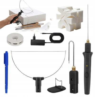 3-in-1 Schuimsnijder - 3 Verwisselbare Koppen - 18W - Snel 150℃ Opwarmen - Braamvrij & Schoon Snijden - Incl. 10m Draad - Voor Modelbouw & Hobby