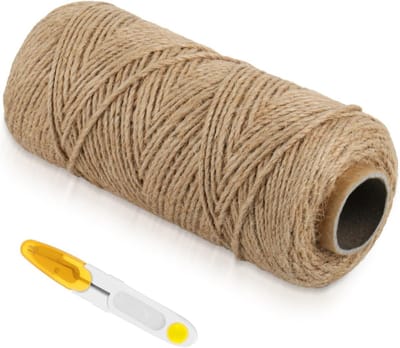 1 rol jute koord 200 m - natuurlijk touw voor knutselen, decoratie en verpakking, sterk en duurzaam henneptouw