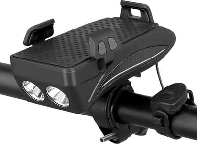 DrPhone BHL1 - 4 In 1 Multifunctionele Smartphone Fietst houder - Ingebouwde Powerbank - Fietst Hoorn - Fiets Licht - 2000 MAH - 200 Lumen
