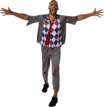dressforfun - Griezelige schooljongen S - verkleedkleding kostuum halloween verkleden feestkleding carnavalskleding carnaval feestkledij partykleding - 302265