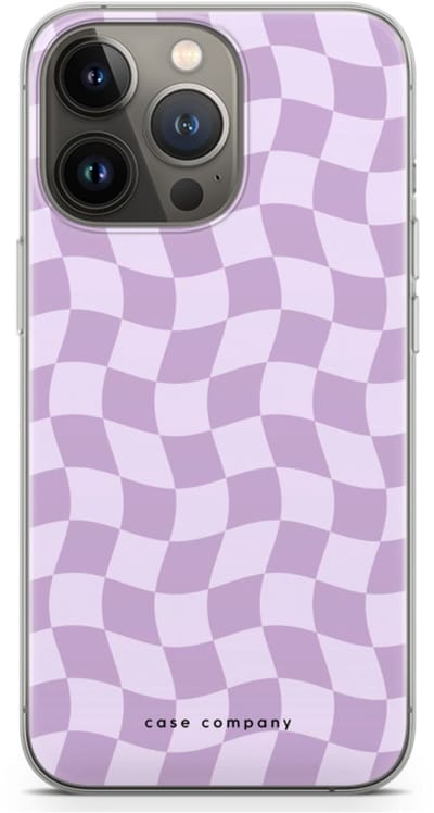 Case Company® - Hoesje geschikt voor iPhone 13 Pro hoesje - Grid Paars - Soft Cover Telefoonhoesje - Bescherming aan alle Kanten en Schermrand