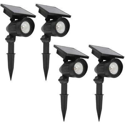 KS Verlichting Set 4 Stuks LED Solar Tuinspot Zwart