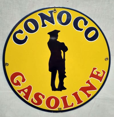 Conoco Gasoline Emaille Bord 30 cm