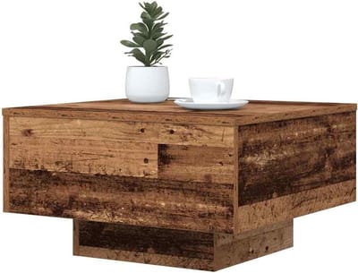 Vierkante Salontafel - Koffietafel - Woonkamer Meubel - Gerecycled Hout - 55x55x31cm - Oud Hout