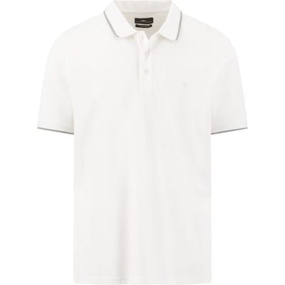 Fynch-Hatton Polo 2-Ply Solid Piqué Tipping Details Wit / male