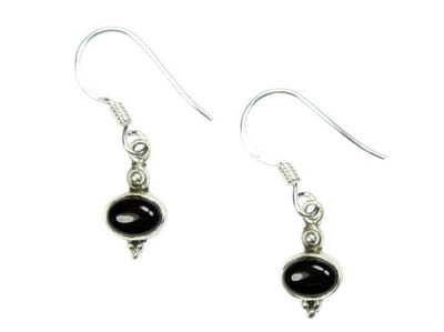 Zilveren oorbellen Onyx 925 zilver (incl. oorbel stoppers)