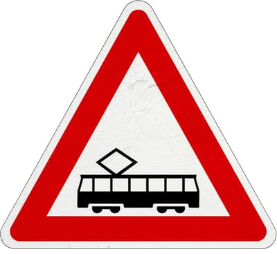 Tramkruising bord - J14 | Sign Again materiaal | 20 cm