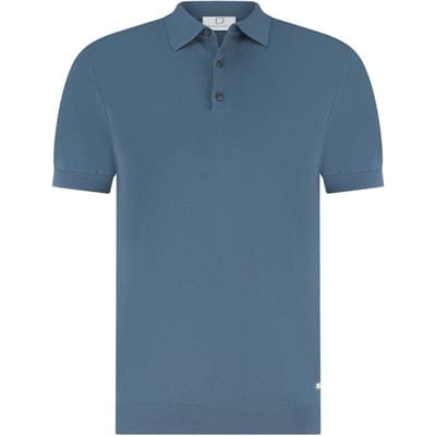 Polo Born with Appetite blauw 3 knoopjes korte mouw boord