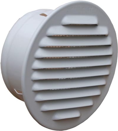 Ronde Ventilatie Rooster Wit Aluminium 10 cm Doorsnede