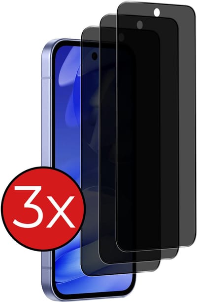 Screenprotector - 3 Stuks - Geschikt voor Google Pixel 9a - Privacy Filter - Beschermglas - Gehard Glas - Tempered Glass - Screen Protector