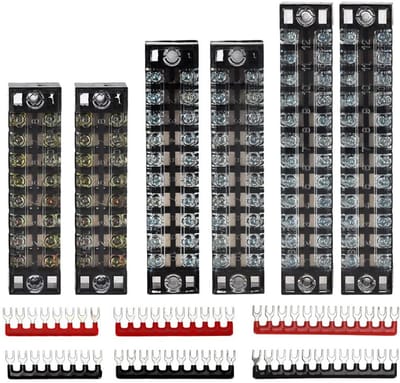 Cosensi - Dailygoody - Terminal Block en Strip - 6 Sets 8/10/12 Posities - 600V 15A - Doppen - Elektrische aansluitingen - Betrouwbare verbinding - Geschikt vo