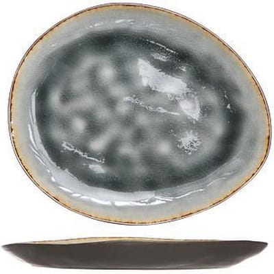 Cosy & Trendy Ontbijtbord / Dessertbord Laguna Blue Grey 20 x 16 cm – Geschikt voor Ontbijt en Dessert – Ovaal Steengoed met Blue Grey Glazuur – Vaatwasser- en Magnetronbestendig – Stijlvol en Stapelbaar