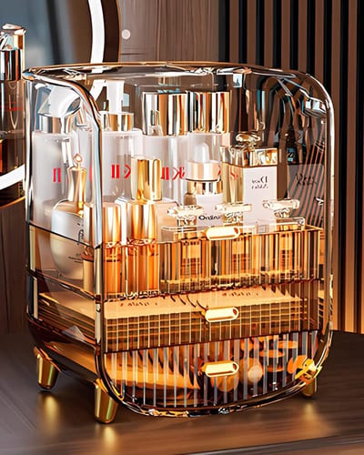 Make-up Organizer - Cosmetica Display - Opslag en Display - Stofdicht Klapdeksel - 365 cm x 285 cm - Hermes Oranje