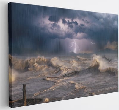 Saammp Canvas Schilderij - Storm - Abstract - 30x20 - Foto op canvas - Wanddecoratie - Muurdecoratie Woonkamer - Slaapkamer decoratie - Canvas Print
