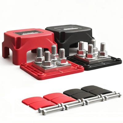 Stroomverdeelblok 400A voor 12V-48V - Energiedistributiestangen met M10 Klembouten voor Auto, Vrachtwagen, RV en Boot - 2 Stuks