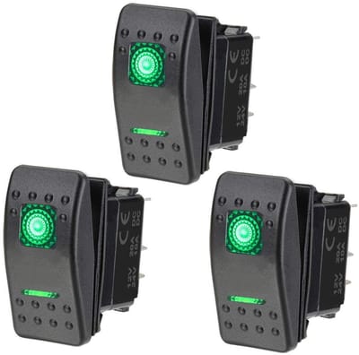 Jhubersproducts - Tuimelschakelaar - 12V 20A - Waterdicht - LED-indicatielampje - Geschikt voor auto en boot - 5Pin model