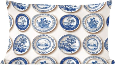 Sierkussens - Kussentjes Woonkamer - 60x40 cm - Borden - Bomen - Planten - Blauw