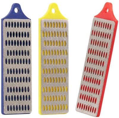 Dailygoods- Slijpen Steen 3-delige Diamant Slijpsteenset - Slijpsteen voor Messen - Keukenaccessoire - Hoogwaardig Materiaal - Grof/Middelmatig/Fijn Slijpen