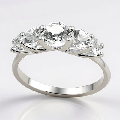 Cavill - Zilveren Ring met 1,049 ct Danburiet Mexicaans - 925 Sterling Zilver - Ronde Briljantslijp - Elegante Bezelzetting Eenheid