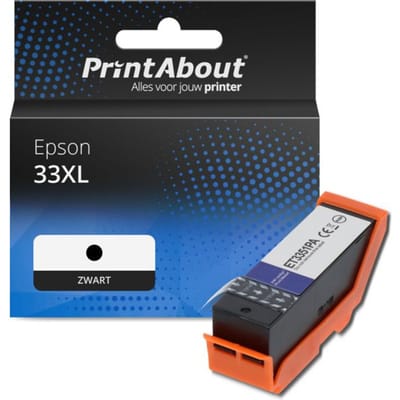 PrintAbout huismerk Inktcartridge 33XL (C13T33514012) Zwart Hoge capaciteit Geschikt voor Epson