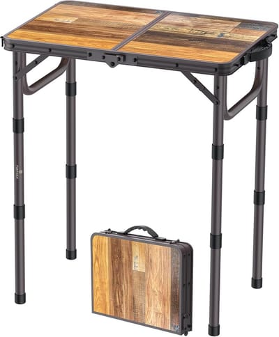 Opvouwbare Campingtafel met 3 Verstelbare Hoogtes - Lichtgewicht Picknicktafel voor Binnen en Buiten