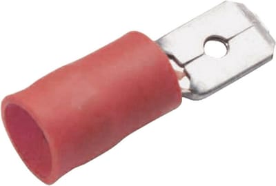 Platte stekker - Kabelschoen - Mannelijk - 6.3x0.8mm - 0.5-1.5mm² - Rood - 25 stuks