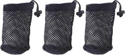 Drie-delige Golfnet Tas van Nylon in Zwart, Handige Organizer voor 12 tot 16 Golfballen en Accessoires