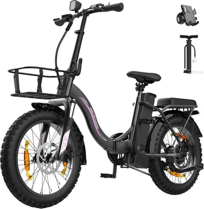 Runetic Elektrische fiets - Actieradius 80km - Verwijderbare batterij 36V13Ah - Motor 250W - 25KM/H - 20“* 3.0” opvouwbare City Commuter E-Bike