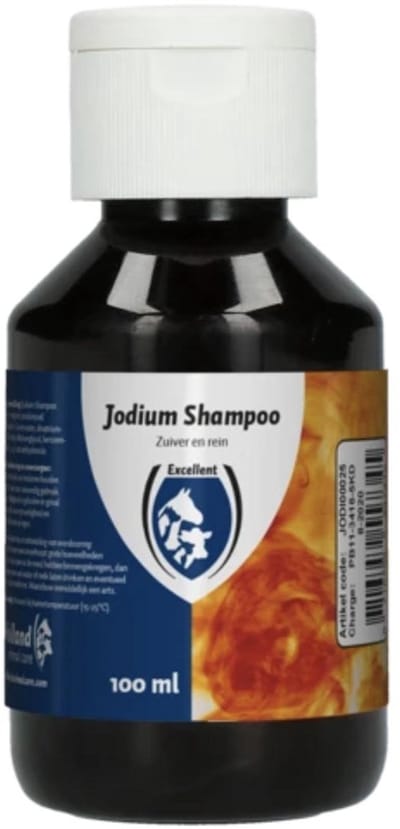Excellent Jodium Shampoo - Zuiveren en reinigen behaarde vacht en onderliggende huiddelen - 100 ml