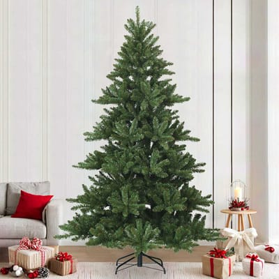 vidaXL - Kunstmatige - Hinged - Kerstboom - Groen - 240 - cm - PVC, - staal