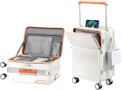Handbagagekoffer – Voor reizigers – Stevig, lichtgewicht en duurzaam – Harde witte schaal met TSA-slot, spinnerwielen (51 cm)